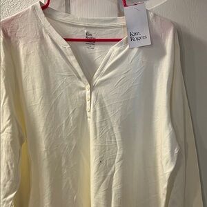 Kim Rogers Ivory Buttoned Blouse